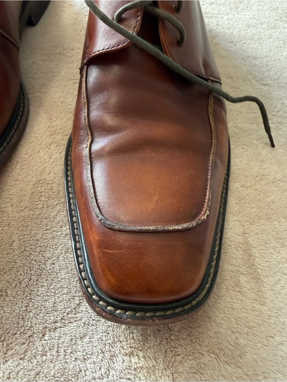 Pronto Uomo Brown Leather Derby Dress Shoes